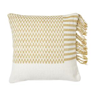 Housse de coussin en Tissage de coton bicolore Jaune