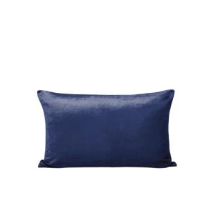 Housse de coussin en velours Bleu nuit et taupe  28x47 cm