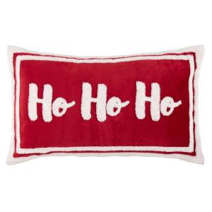 Housse de coussin en velours brillant rouge, brodé bouclett…