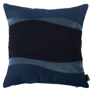 Housse de coussin en velours de coton bleu 40x40