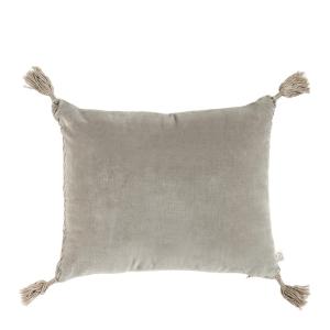 Housse de coussin en velours de coton et lin - Gris - 30 x…