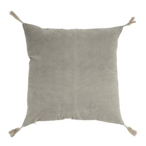 Housse de coussin en velours de coton et lin - Gris - 50 x…