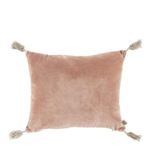 Housse de coussin en velours de coton et lin - Rose - 30 x…