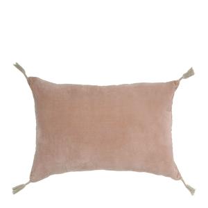 Housse de coussin en velours de coton et lin - Rose - 60 x…