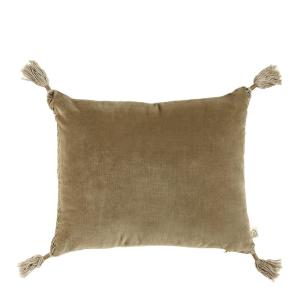 Housse de coussin en velours de coton et lin - Taupe - 30 x…