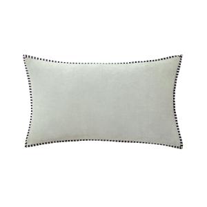 Housse de coussin en velours de coton gris 30 x 50 cm