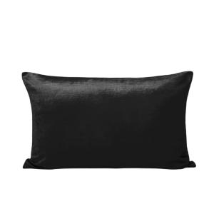 Housse de coussin en Velours de coton satiné bicolore Noir