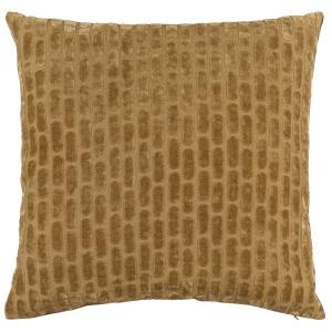 Housse de coussin en velours dévoré motif gélule jaune ocre…