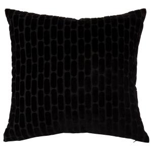 Housse de coussin en velours dévoré motif gélule noir 40x40…