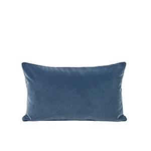 Housse de coussin en velours mat bleu 28x47 cm