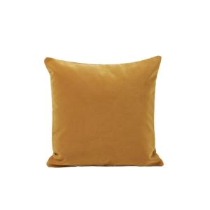 Housse de coussin en velours mat jaune 40x40 cm