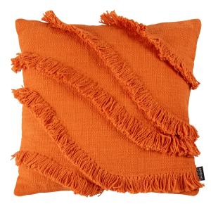 Housse de coussin et franges en vagues oranges 40x40