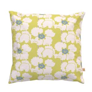 Housse de coussin extérieur 45x45 cm motif fleurs jaune
