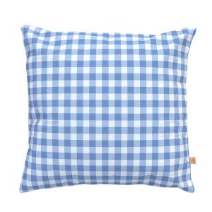 Housse de coussin extérieur 45x45 cm motif vichy bleu