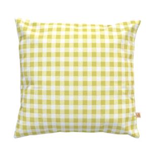 Housse de coussin extérieur 45x45 cm motif vichy jaune