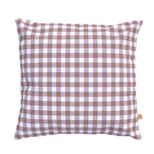 Housse de coussin extérieur 45x45 cm motif vichy lila