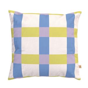 Housse de coussin extérieur 60x60 cm motif carreaux jaune