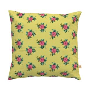 Housse de coussin extérieur 60x60 cm motif fleuri jaune