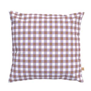 Housse de coussin extérieur 60x60 cm motif vichy lila
