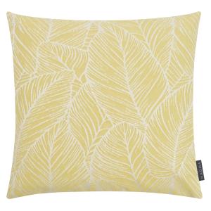 Housse de coussin extérieur dralon motif végétal moutarde -…
