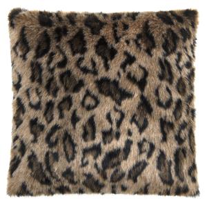 Housse de coussin fausse fourrure leopard 40x40