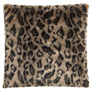 Housse de coussin fausse fourrure leopard 50x50