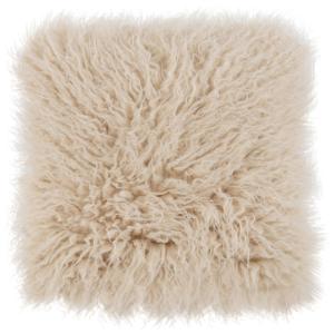 Housse de coussin imitation fourrure beige crème 40x40