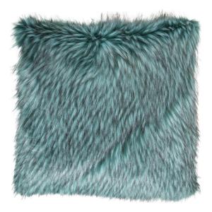 Housse de coussin imitation fourrure jade 50x50