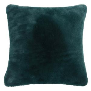 Housse de coussin imitation fourrure vert émeraude 40x40