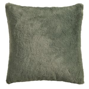 Housse de coussin imitation fourrure vert sauge 40x40