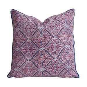 Housse de coussin imprimé bordeaux