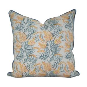 Housse de coussin imprimé jaune