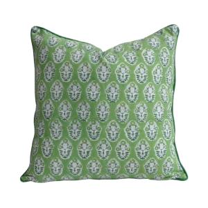 Housse de coussin imprimé vert foncé
