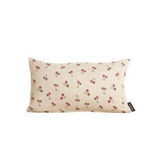 Housse de coussin jacquard 100 % coton beige 30x50 cm
