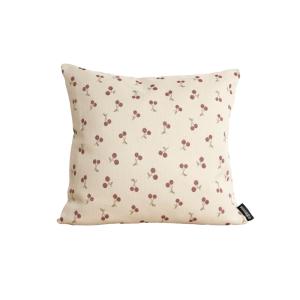 Housse de coussin jacquard 100 % coton beige 45x45 cm