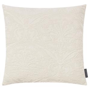 Housse de coussin jacquard beige coton lavé 50x50