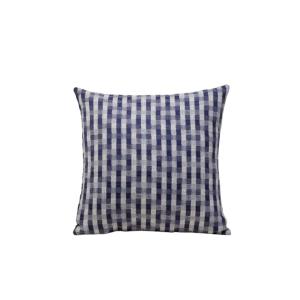 Housse de coussin jacquard bicolore à carreaux bleu 40x40 c…