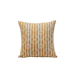 Housse de coussin jacquard bicolore à carreaux jaune 40x40…
