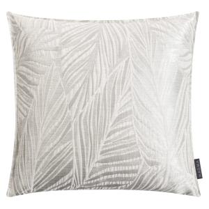 Housse de coussin jacquard effet métal gris 50x50