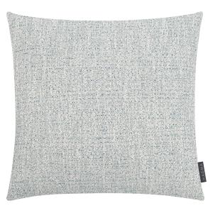 Housse de coussin jacquard effet tweed bleu turquoise 50x50