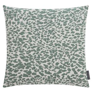Housse de coussin jacquard motif léopard jade 50x50