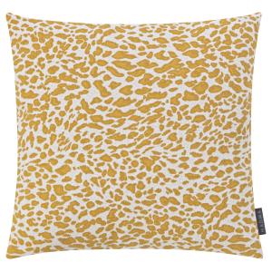 Housse de coussin jacquard motif léopard jaune  50x50