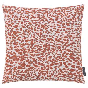 Housse de coussin jacquard motif léopard rouille 50x50
