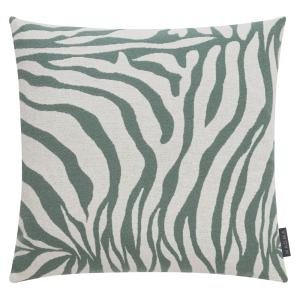 Housse de coussin jacquard motif zébre jade 50x50