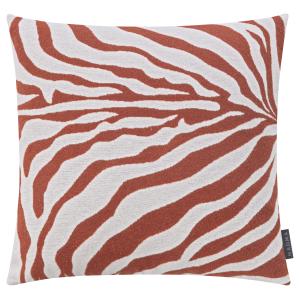 Housse de coussin jacquard motif zébre rouille 50x50