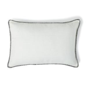 Housse de coussin lin lavé blanc / noir 60x40