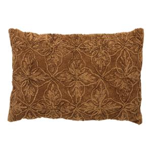 Housse de coussin marron en coton-40x60 cm avec motif fleuri