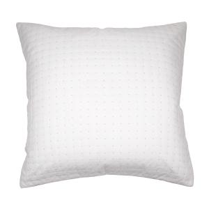 Housse de coussin molletonnée blanche et naturelle 65X65 CM