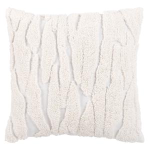 Housse de coussin motif en relief brodé bouclette blanc 40x…