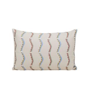 Housse de coussin motif en zigzag brodé multicolore 40x60 c…